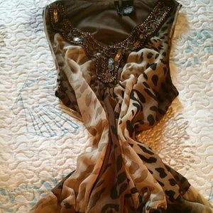 ND Embellished Leopard Top